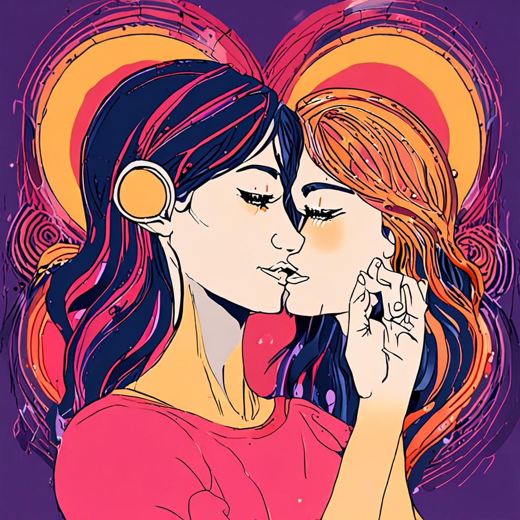 emotional voice visualization, heart-shaped sound waves, warm colors, human connection